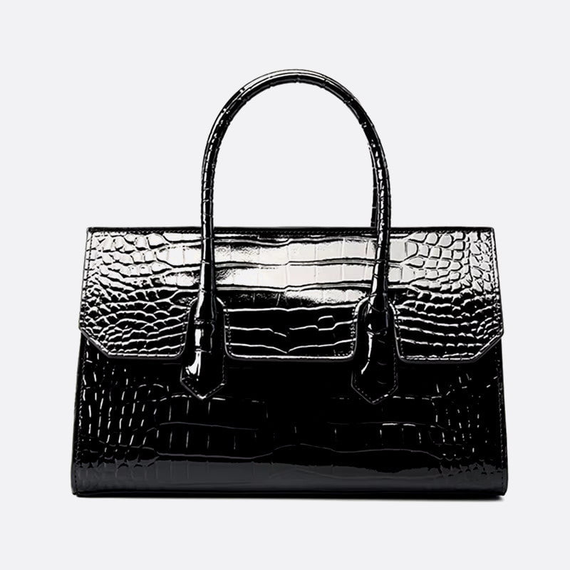 sac effet croco noir