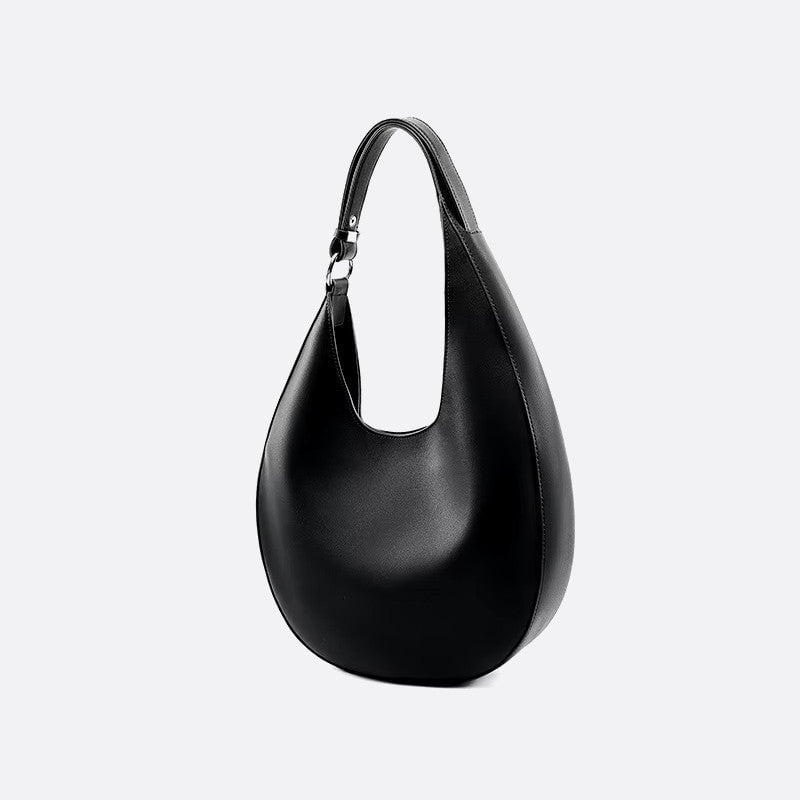 sac demi lune cuir noir