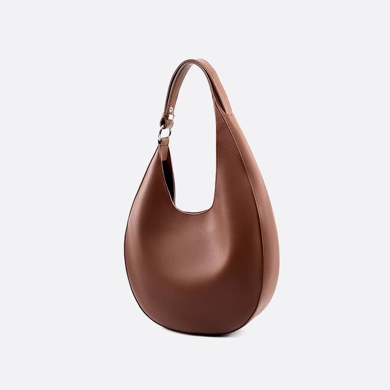 sac demi lune cuir marron