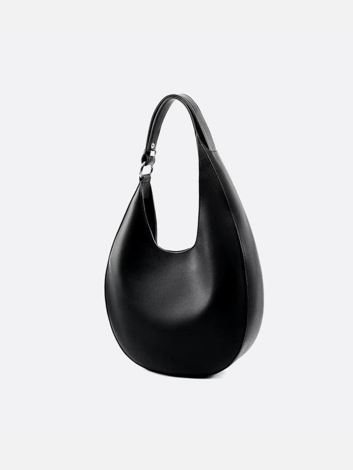 Sac épaule cuir demi lune noir