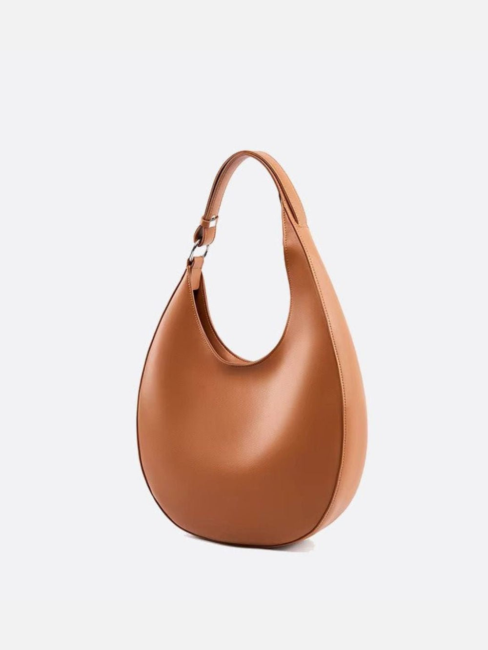 Sac épaule cuir demi lune camel