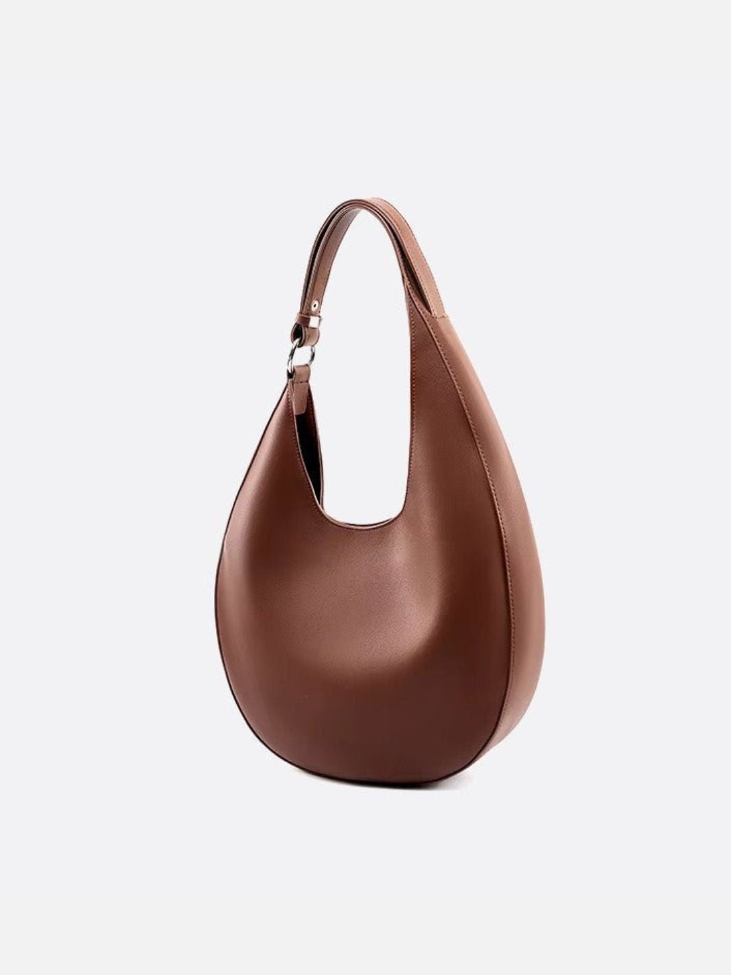 Sac épaule cuir demi lune marron