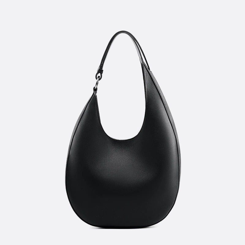 sac cuir demi lune noir