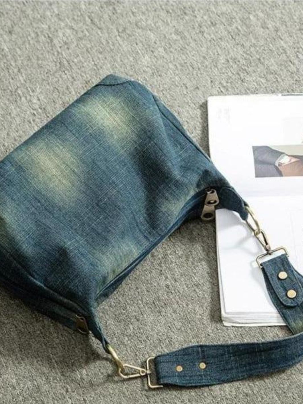 Denim shoulder bag