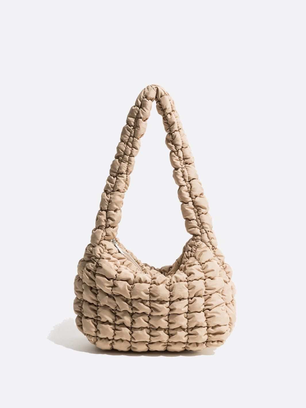 Sac épaule matelassé beige