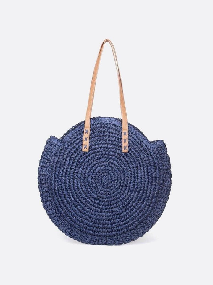 Sac paille bleu