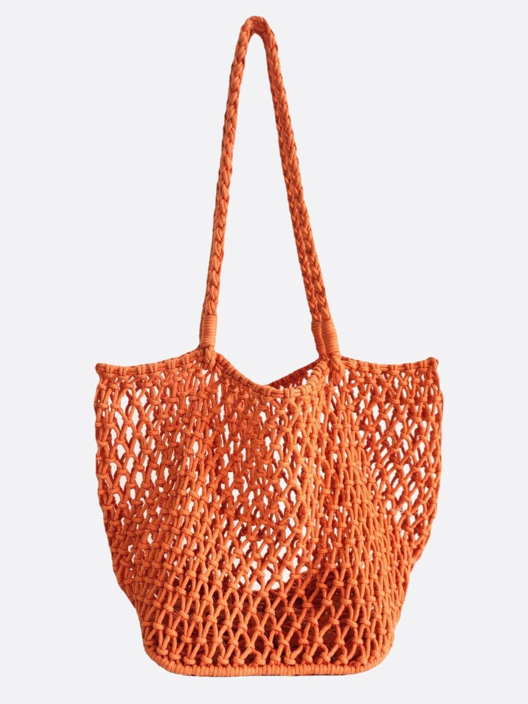 sac filet crochet orange