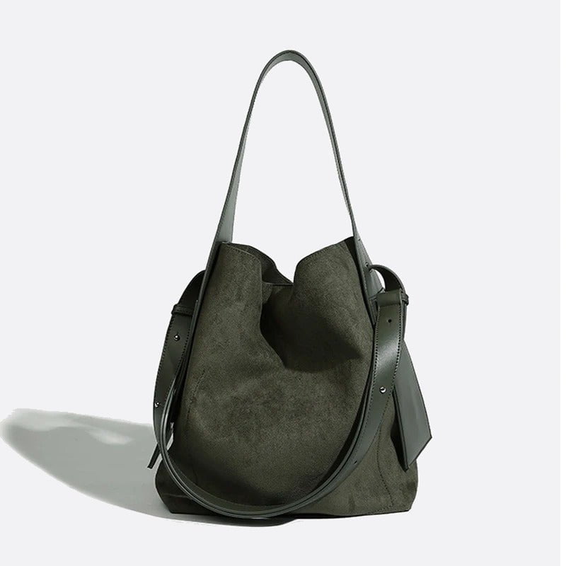 sac fourre tout en daim vert empire