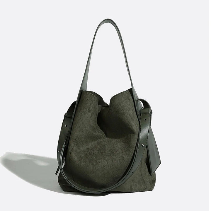 sac fourre tout en daim vert empire