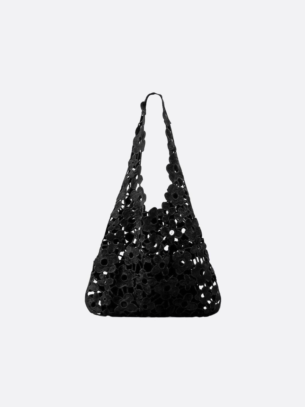 Sac fourre-tout fleuri noir