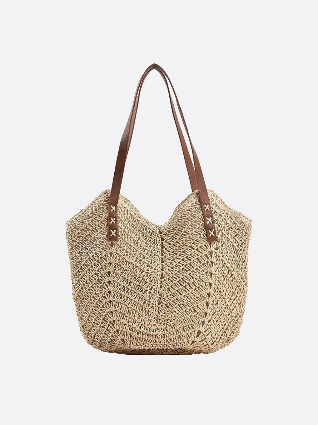 Sac paille beige