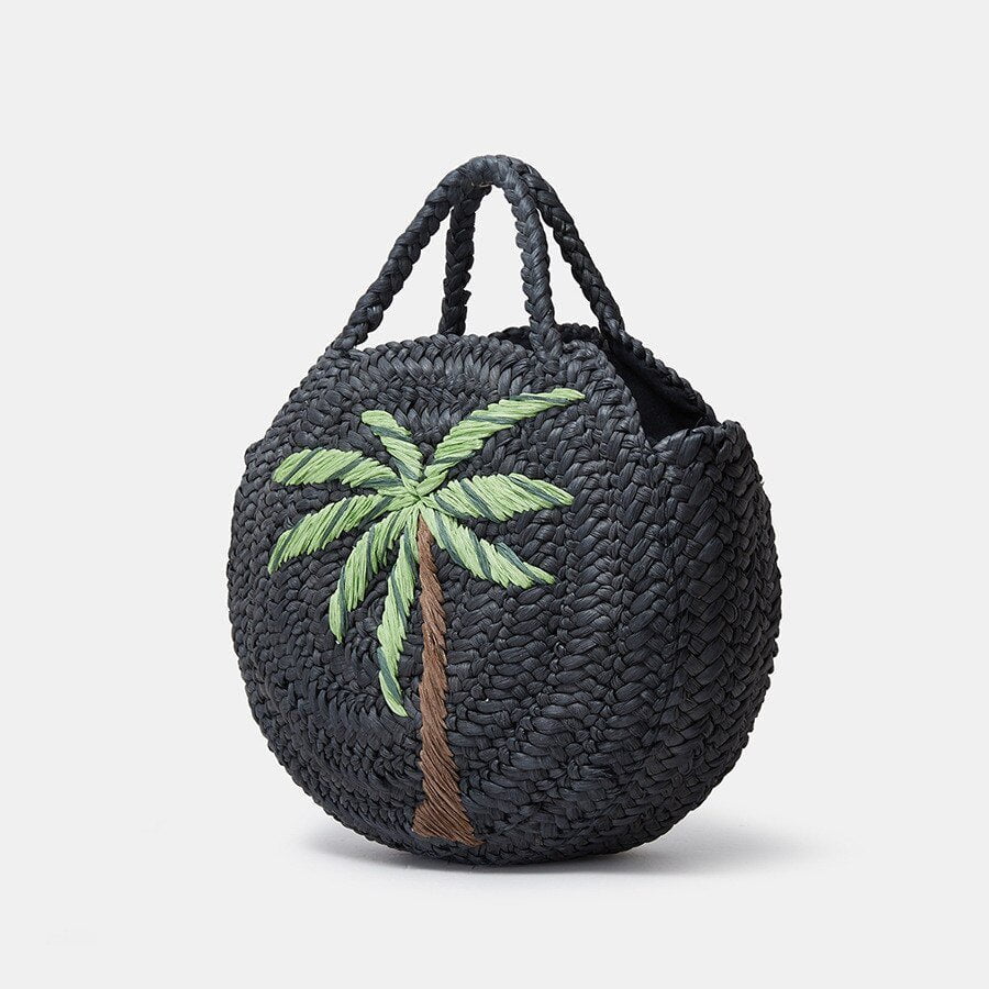 Sac rond osier on sale noir