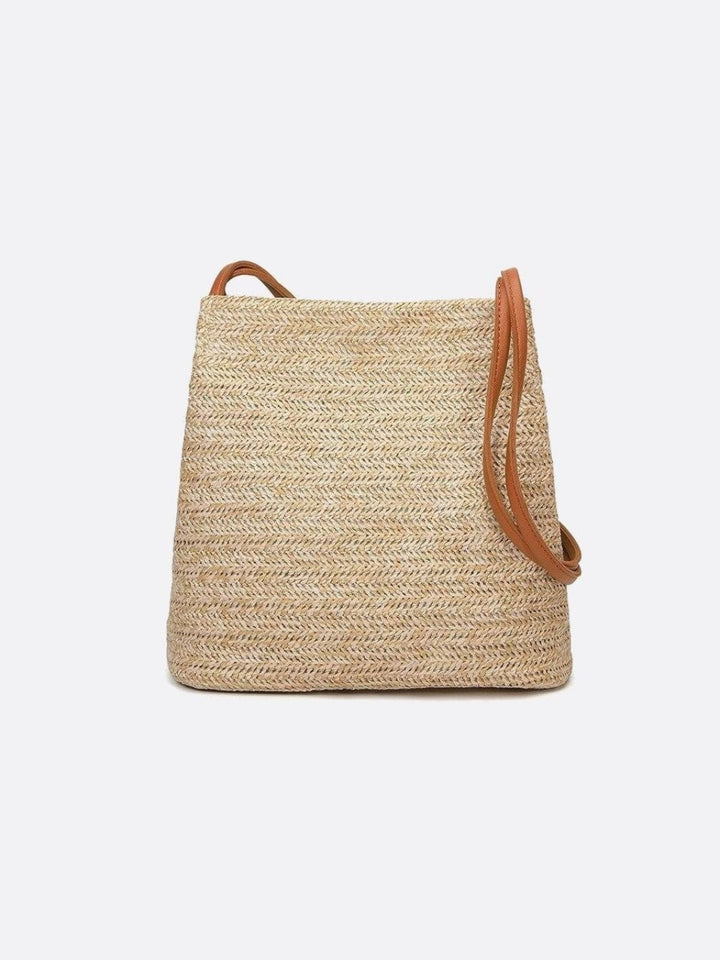 Straw and leather bag