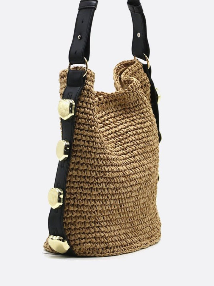 Straw shoulder bag