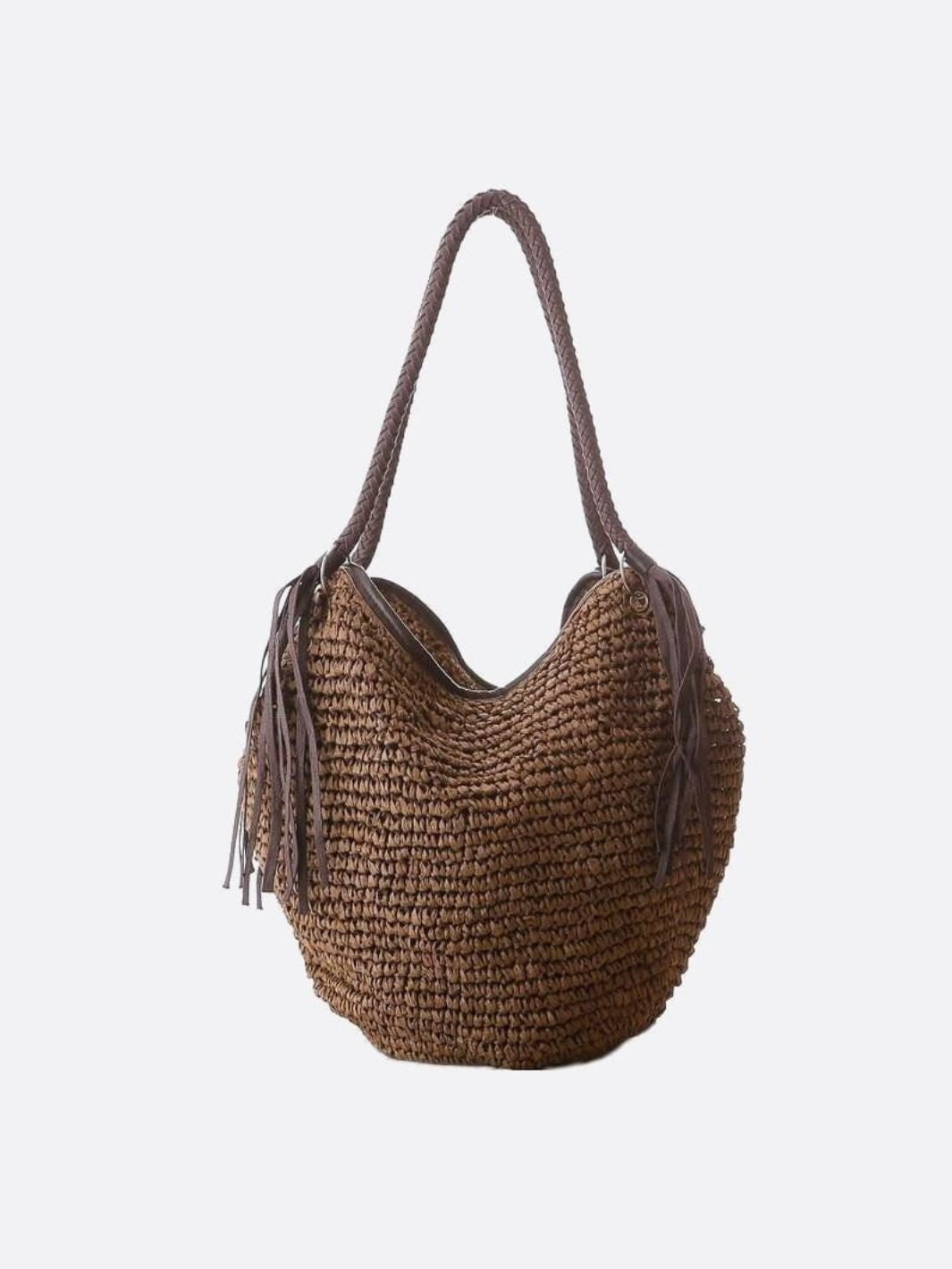 Sac paille marron