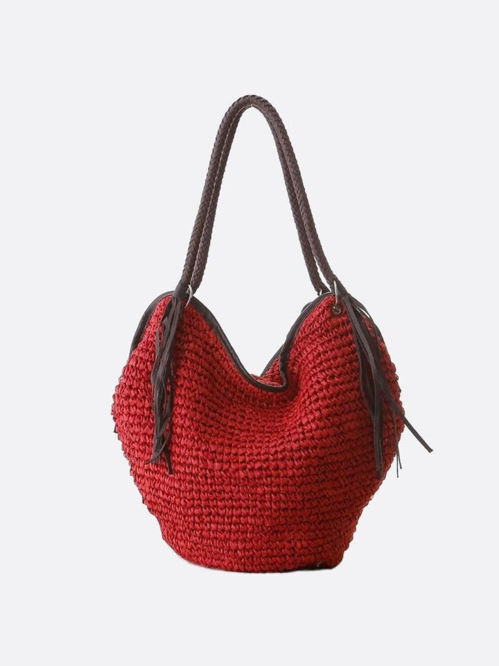 Sac paille rouge