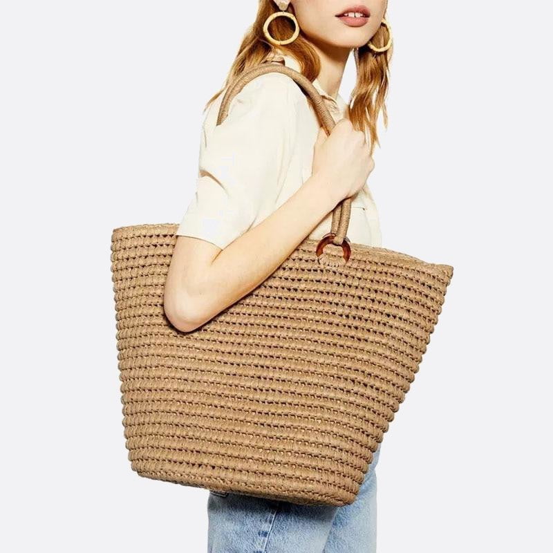 panier cabas paille femme