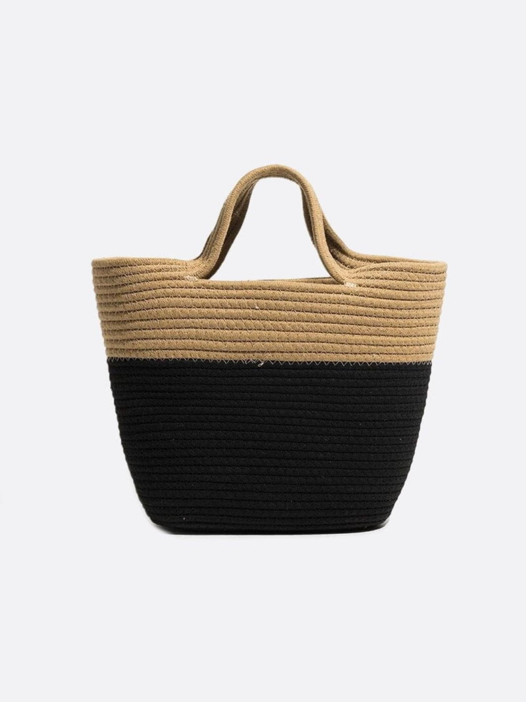 sac panier noir et beige