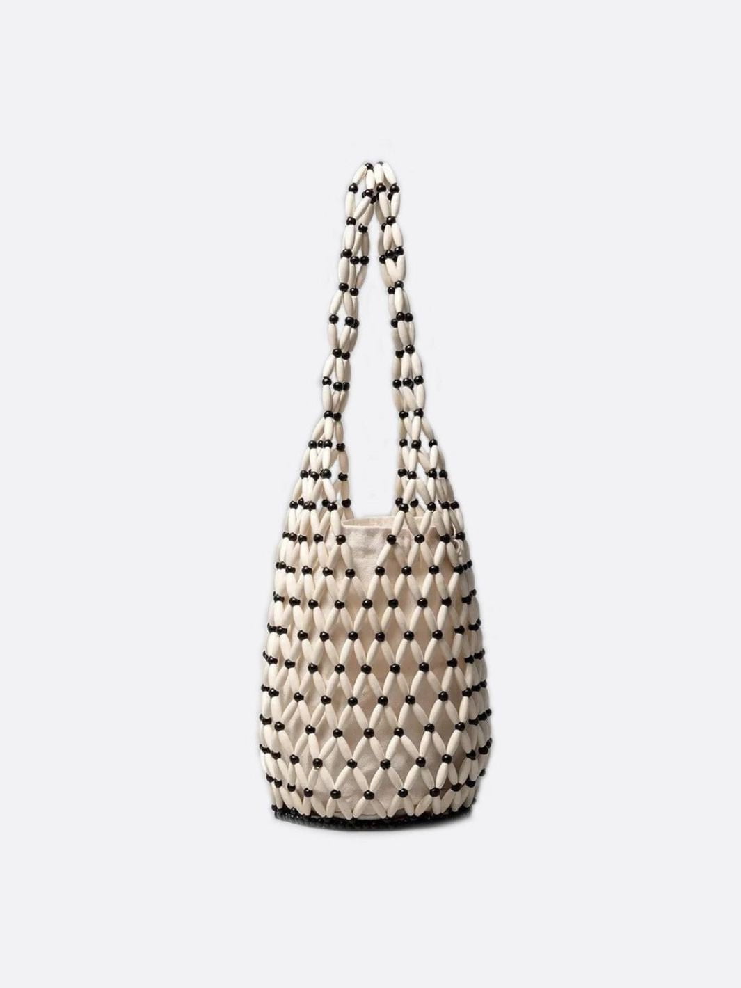 Sac perles bois blanc