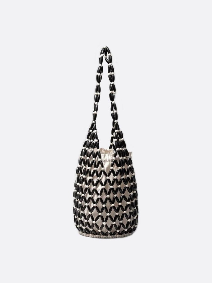 Sac perles bois noir