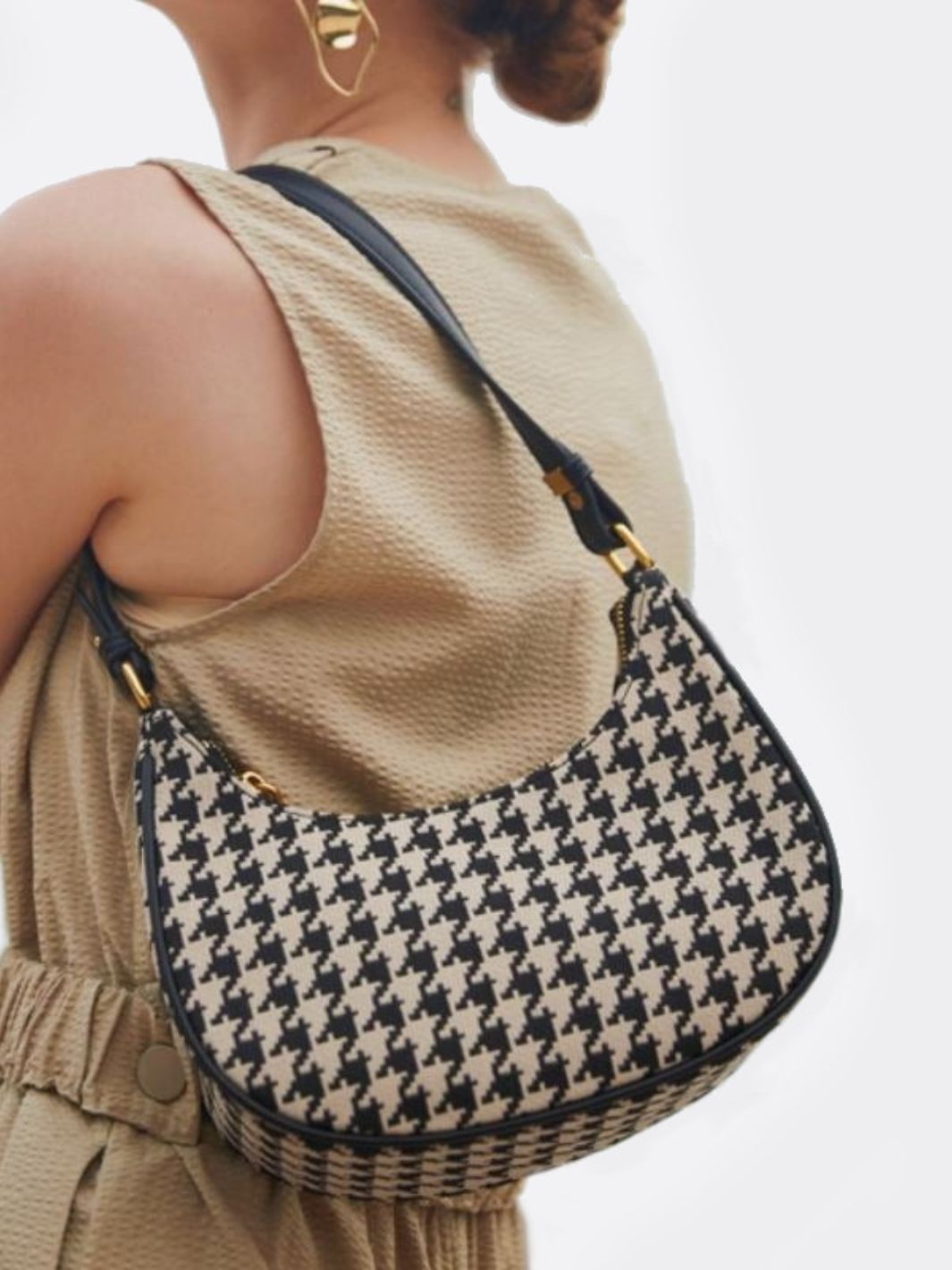 Sac femme pied de poule