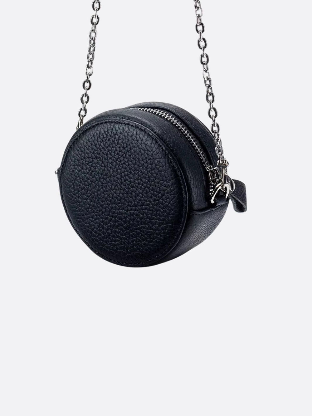 Sac rond cuir noir