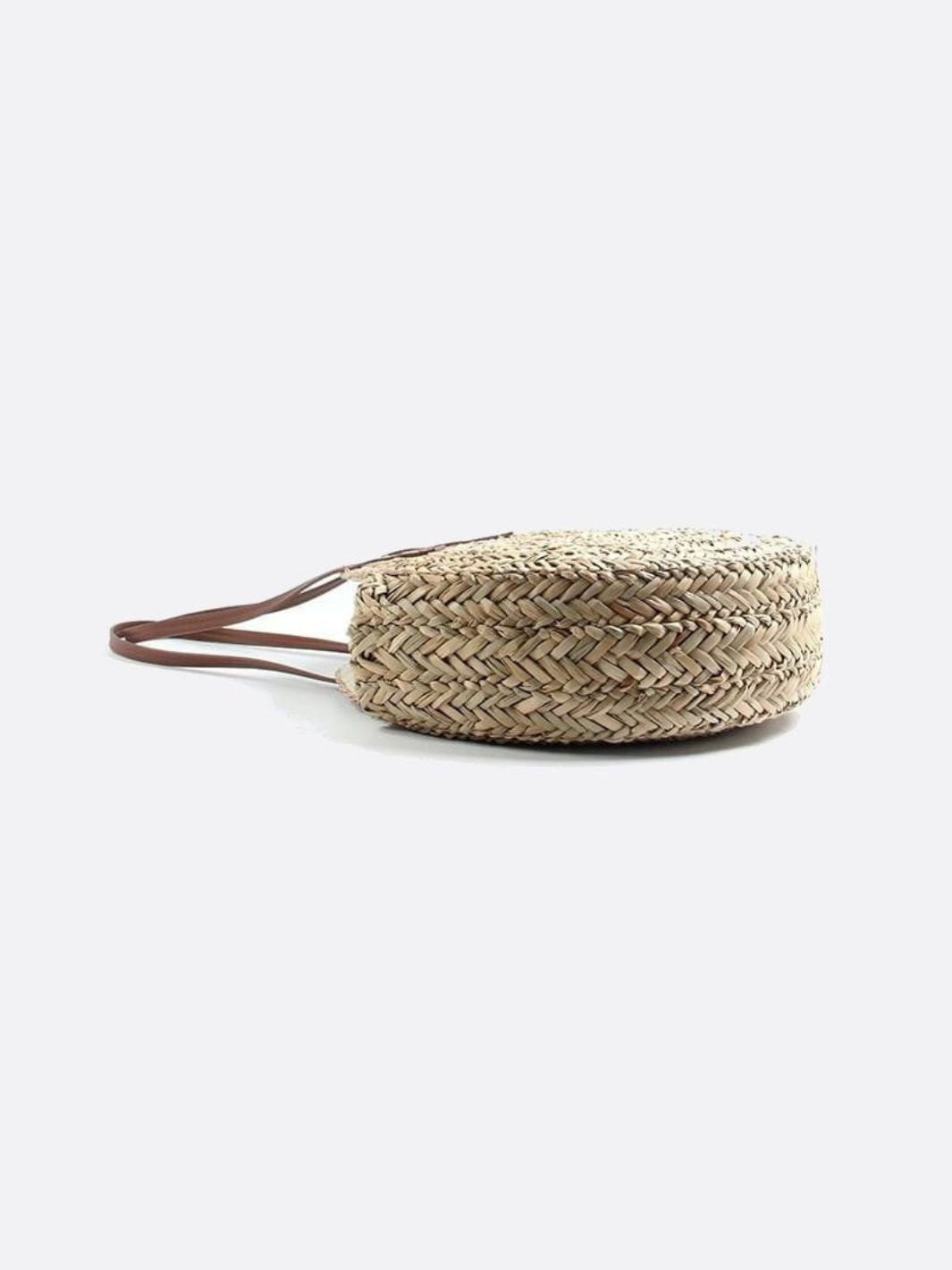 Round wicker bag