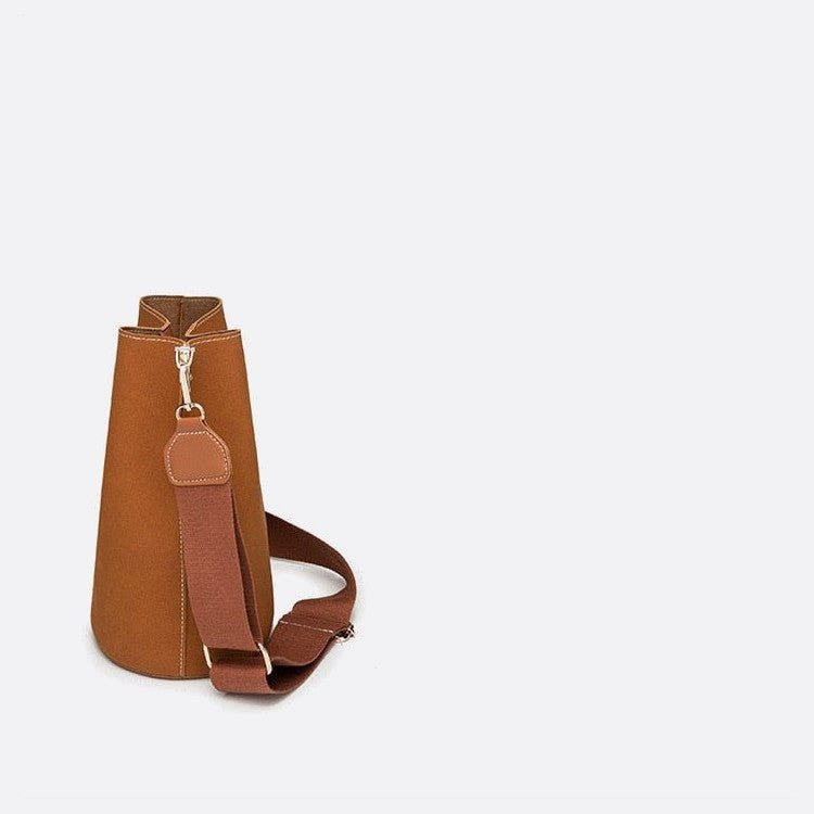 Brushed leather bucket bag