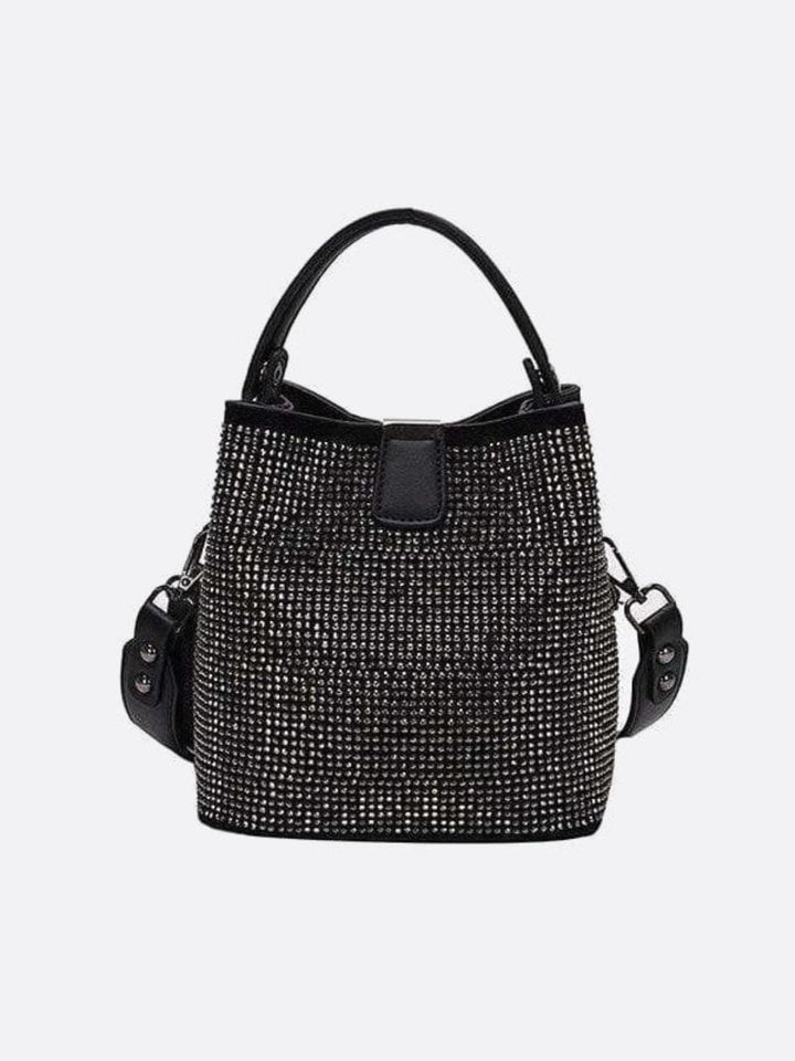 Sac seau avec strass argenté