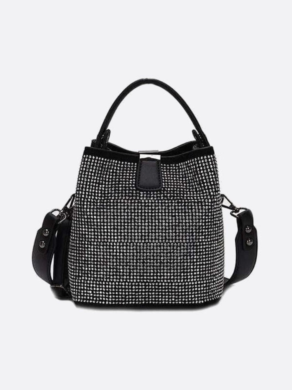 Sac seau avec strass blanc