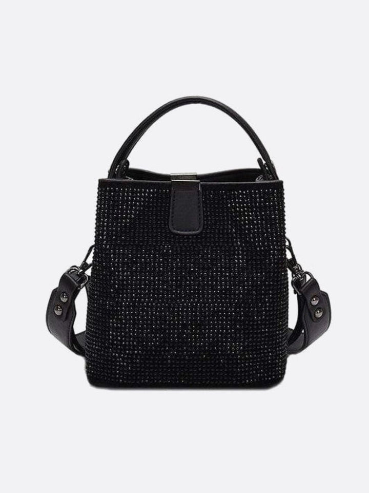 Sac seau avec strass noir