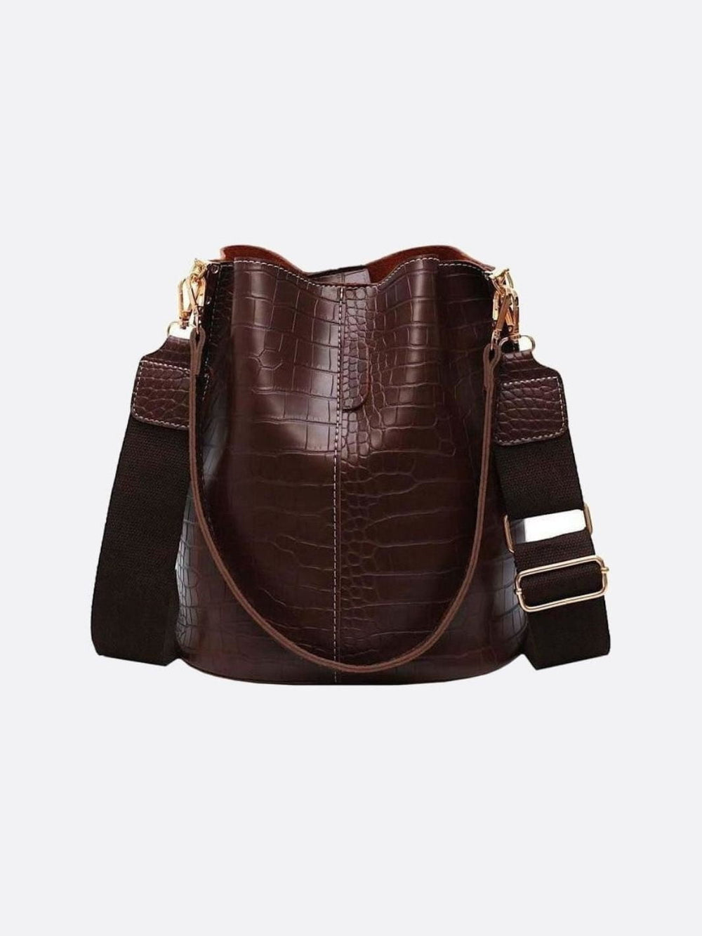 Sac seau croco marron