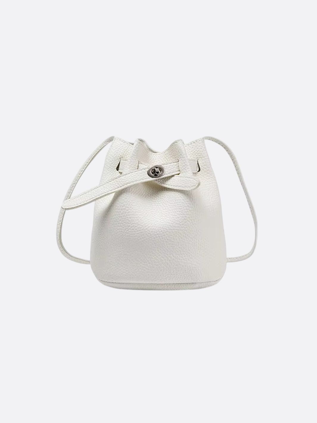 sac seau cuir blanc