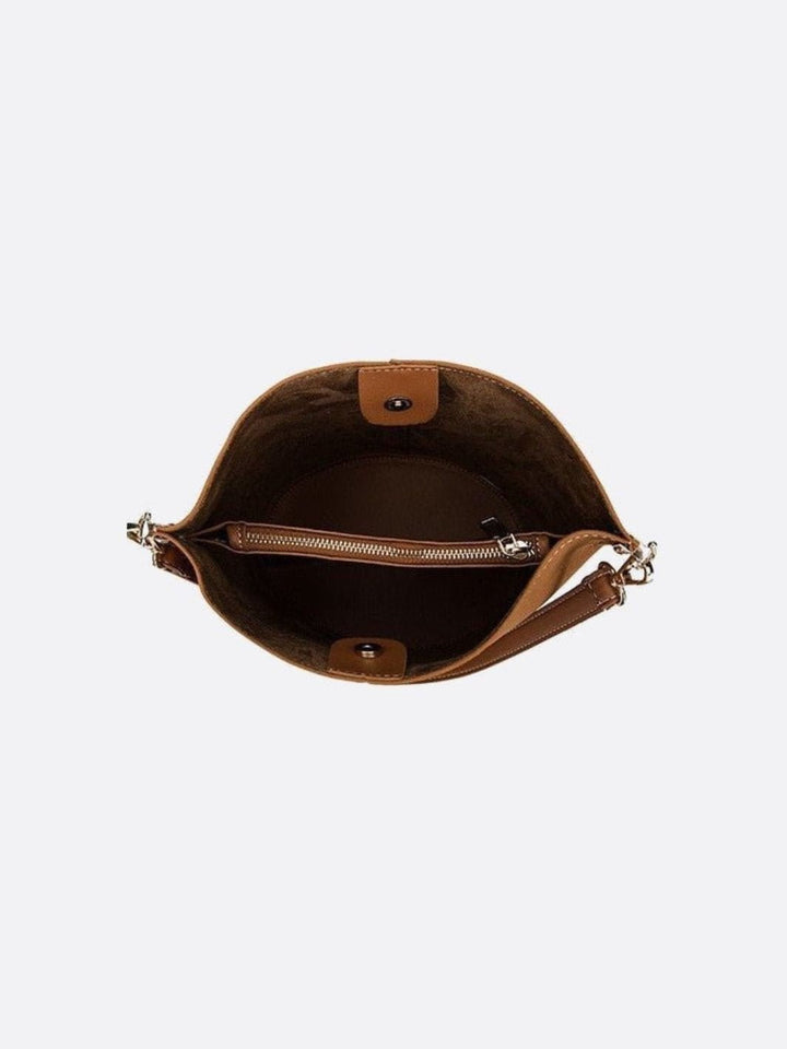 Brushed leather bucket bag