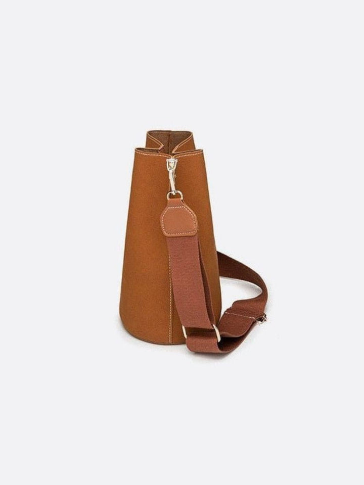 Brushed leather bucket bag