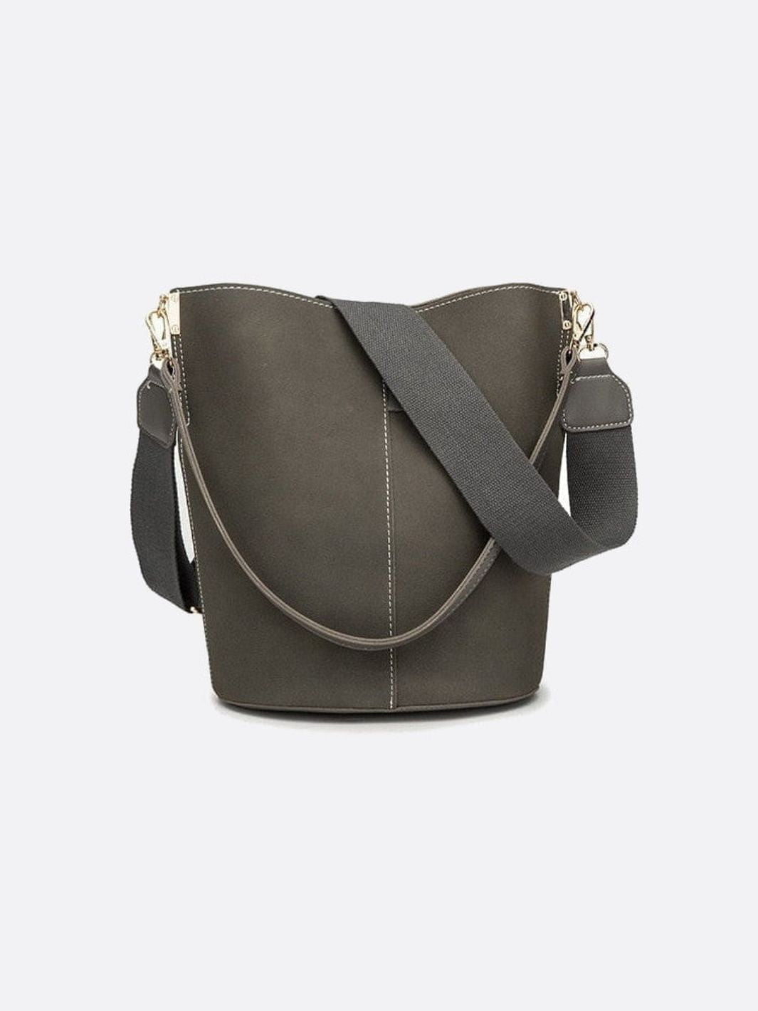 Sac seau vert foncé cuir brossé