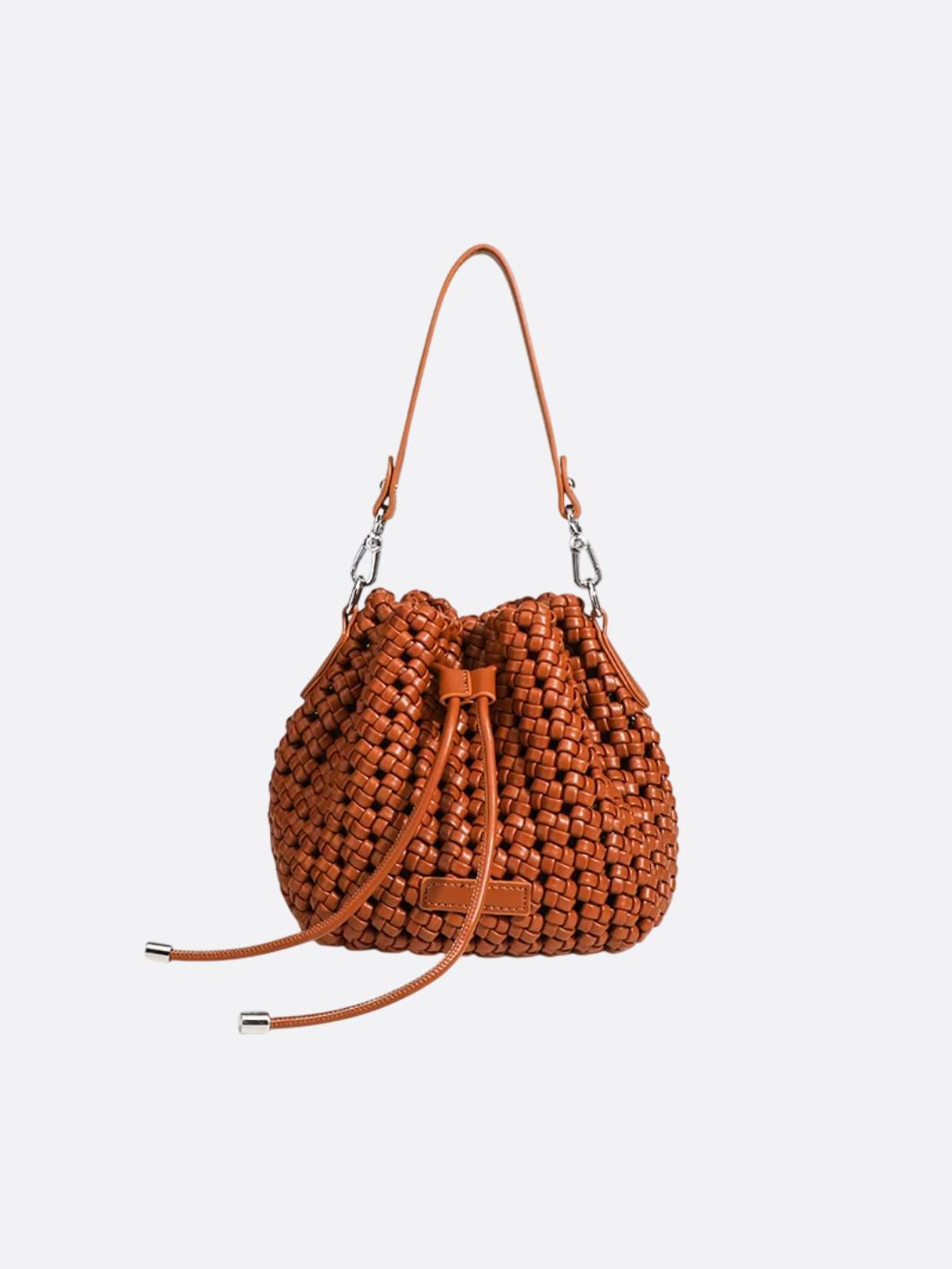 sac seau cuir tressé