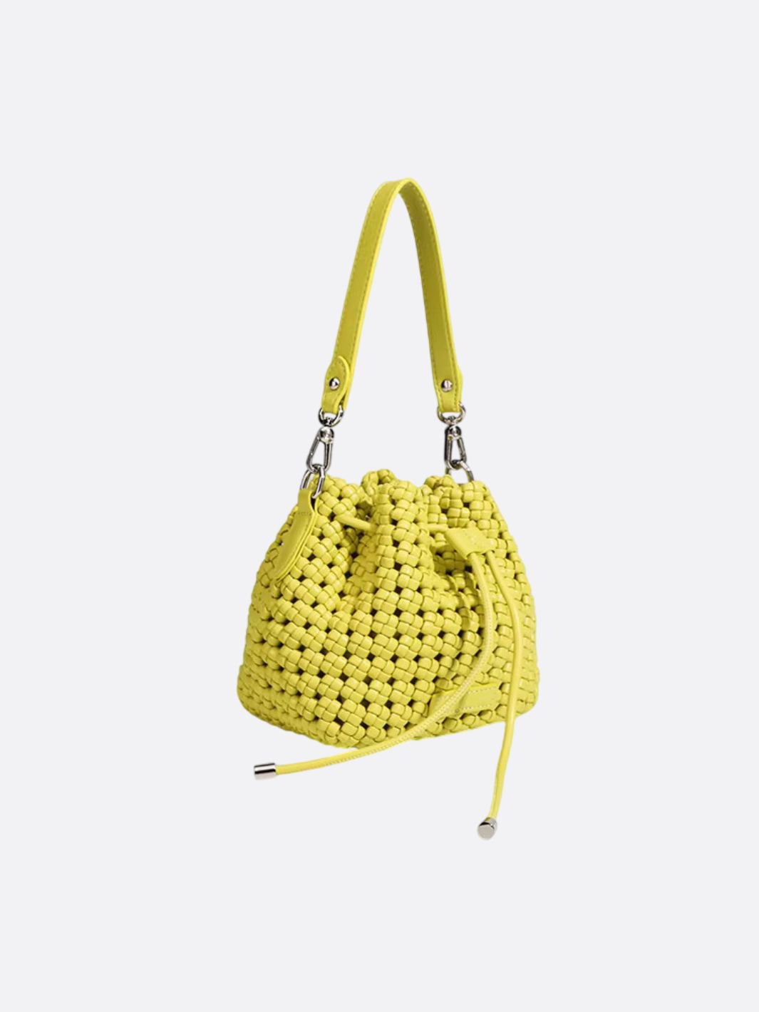 sac cuir tressé jaune