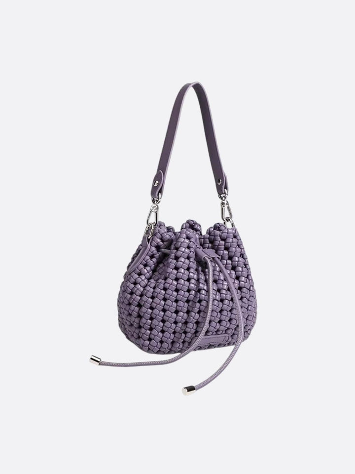 sac cuir tressé pourpre