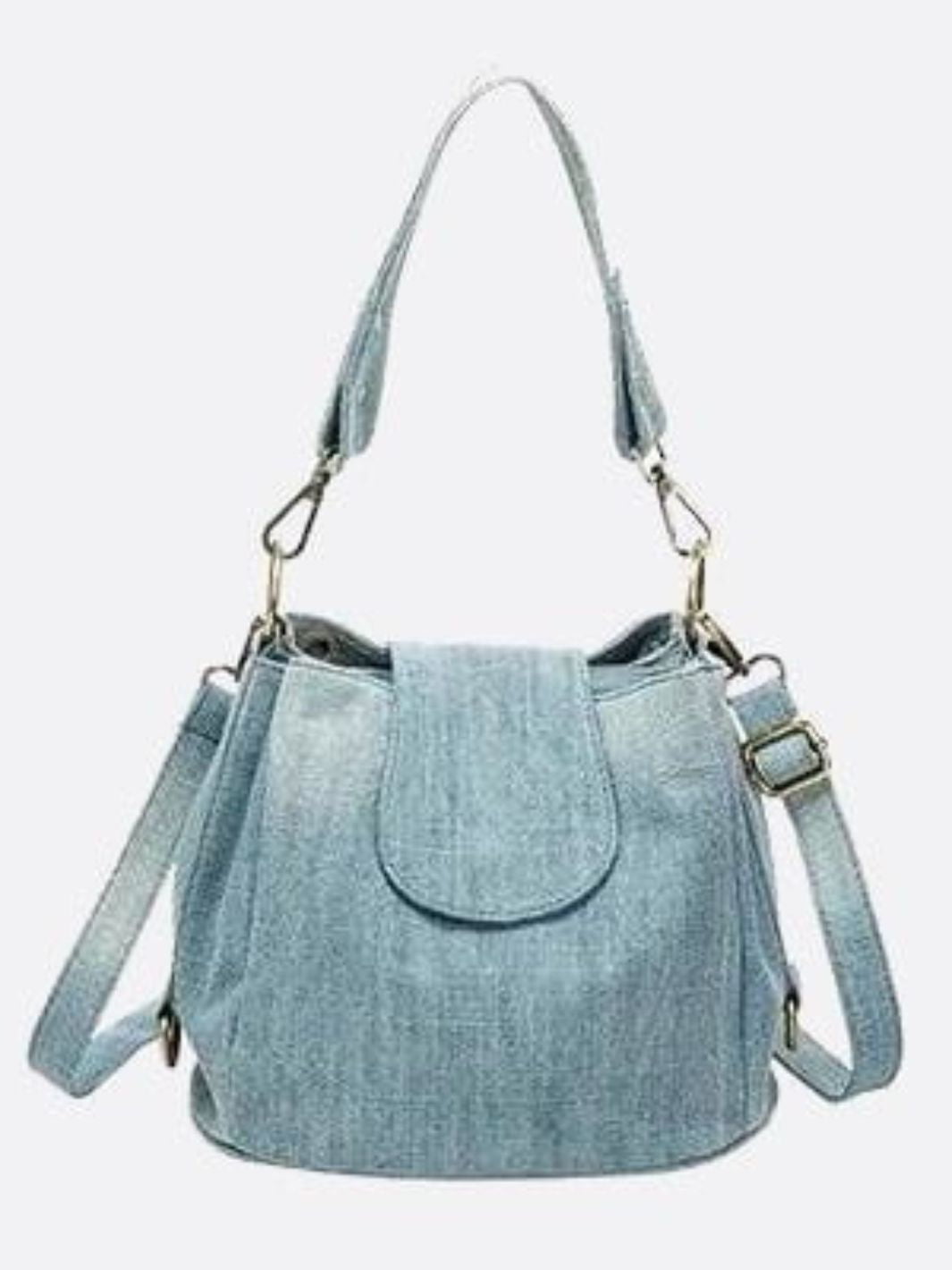 sac seau jean bleu ciel