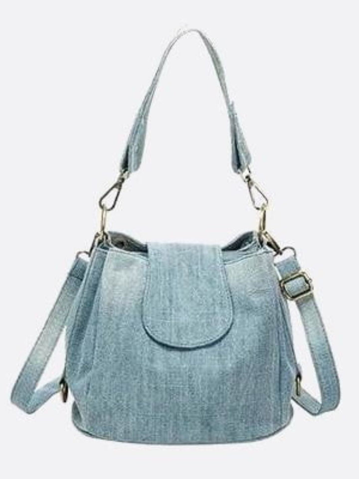 sac seau jean bleu ciel