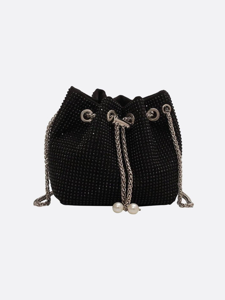 Sac seau strass noir