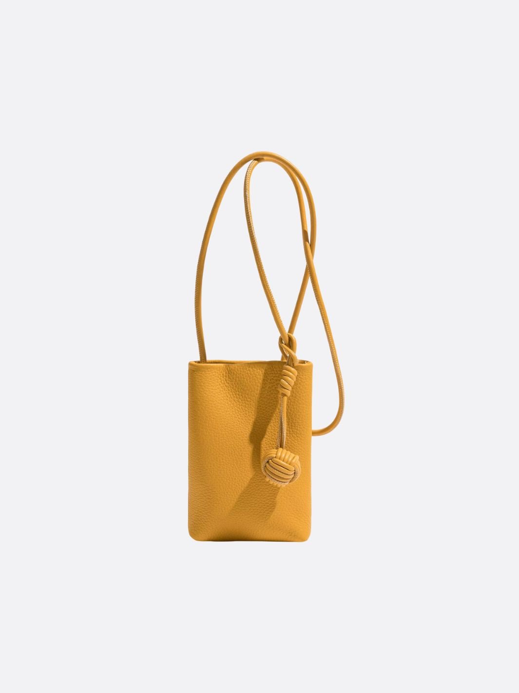 sac téléphone cuir jaune moutarde