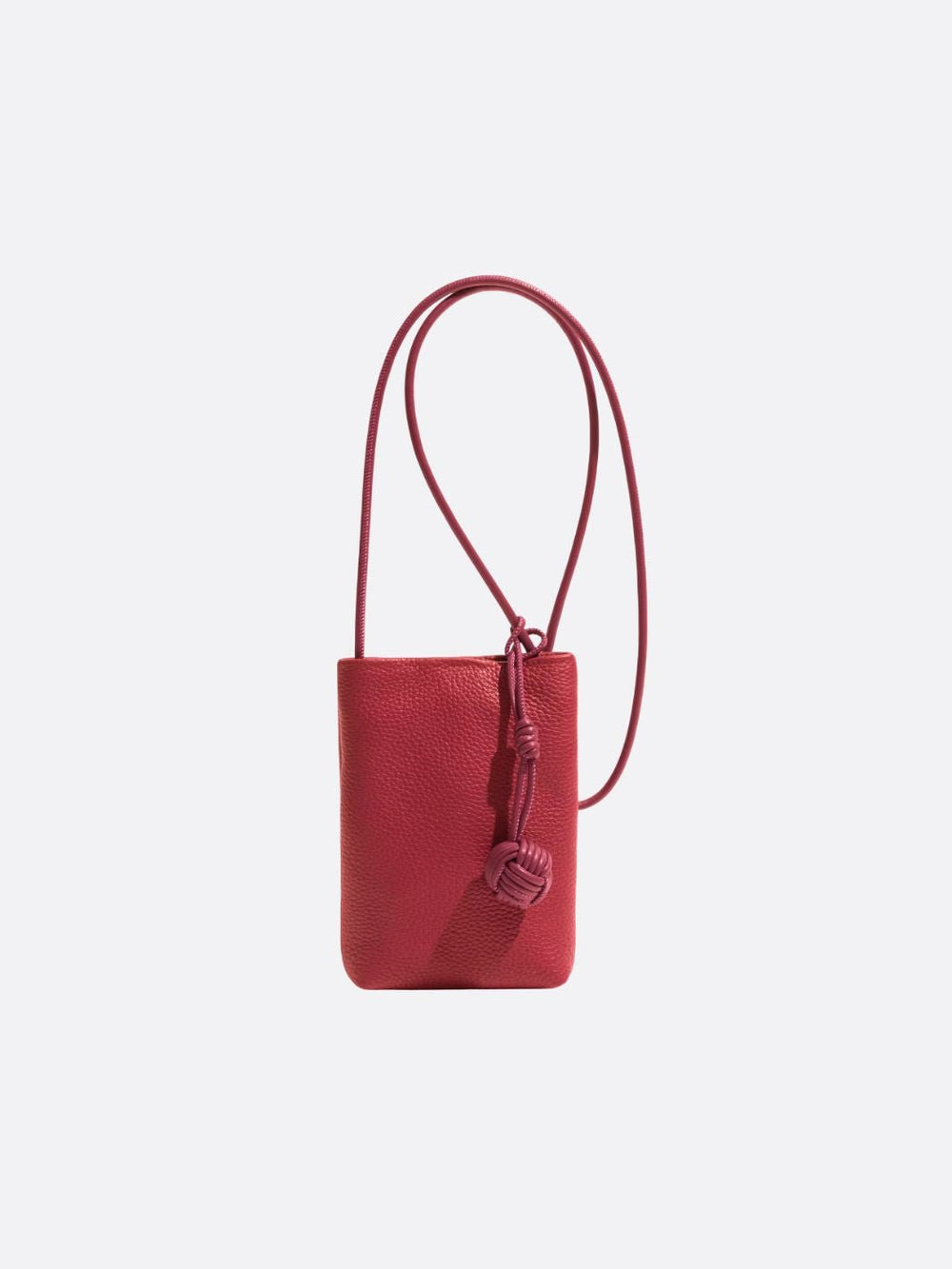 sac téléphone cuir rouge