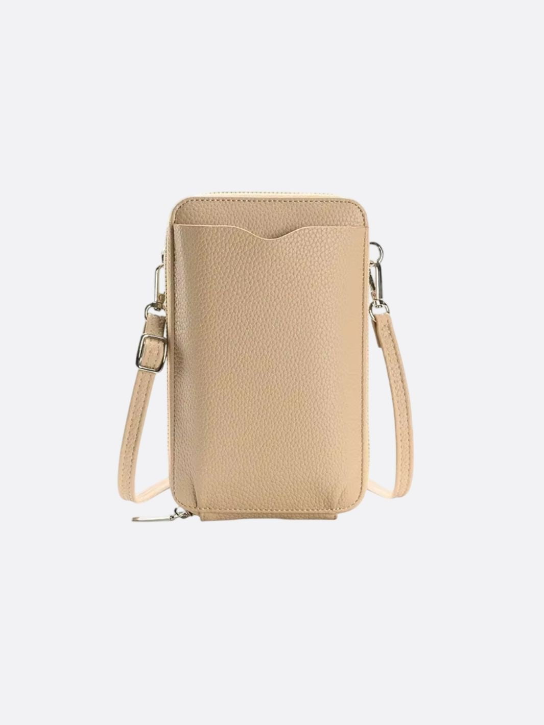 sac téléphone portefeuille beige