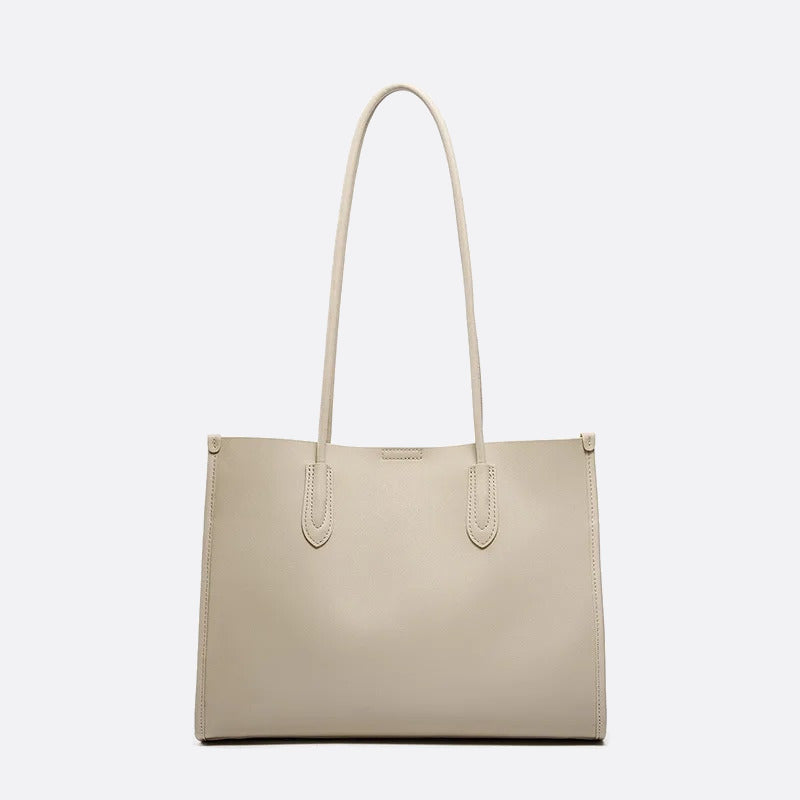 sac cabas cuir véritable blanc ivoire