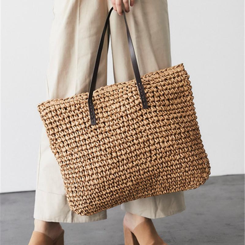 grand sac cabas paille femme